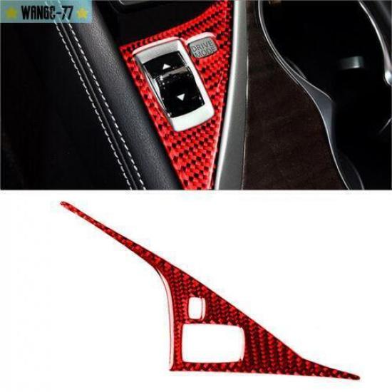 Red Carbon Fiber For Infiniti Q50 Q60 2014-19 Gear Shift Drive Panel Cover Trim