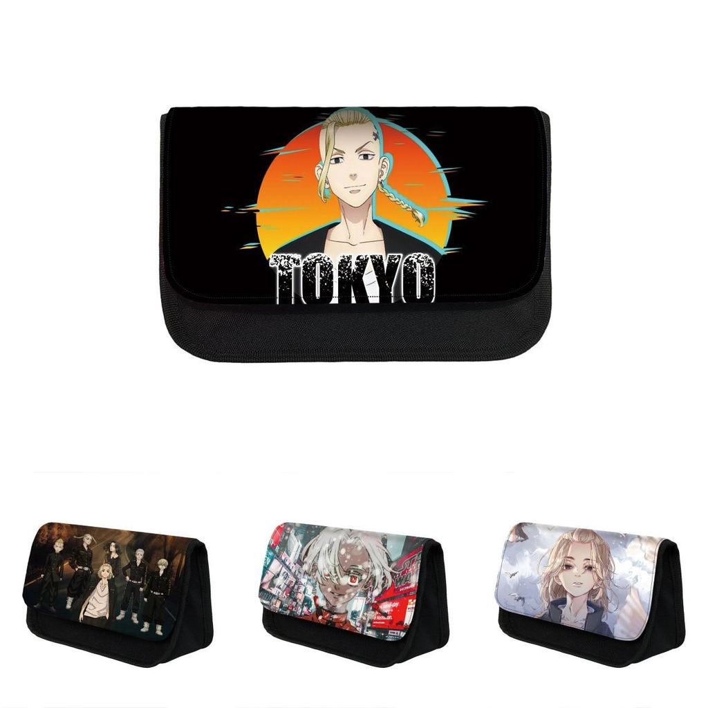 Пенал школьный полиэстеровый Tokyo Revengers большой вместимости с гладкой молнией