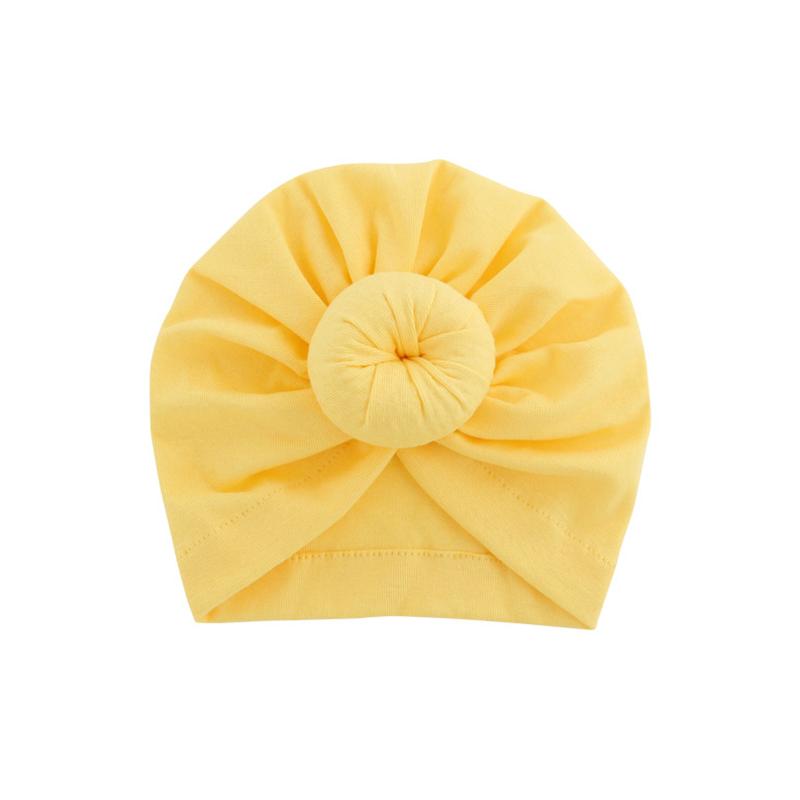1Pc Knot Headwraps Caps Kid Toddler Beanie Bonnet Cotton Girl Turban Hat Infant Baby
