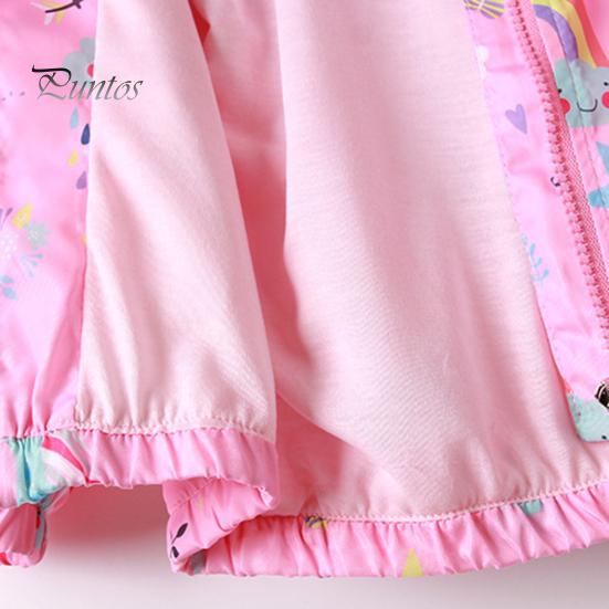 Пальто для девочек, детский плащ с капюшоном и длинными рукавами, с эластичными манжетами, солнцезащитная ветрозащитная куртка на молнии