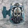 Medieval Viking Pirate Beer Mug Skull Mug Creative Large Capacity Mug Embossed Stainless Steel Coffee Mug Whiskey Cup Bar Party Halloween Gift