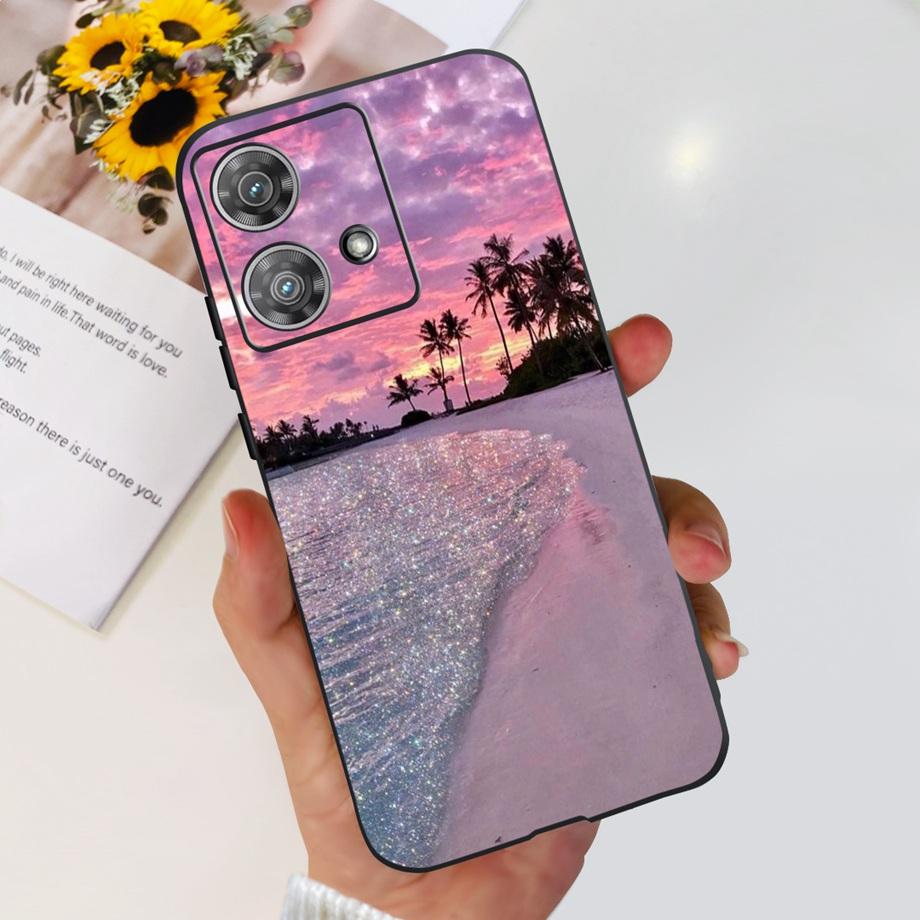 Чехол для Motorola Moto Edge 40 Neo 5G Черный Матовый Чехлы С Рисунком Мягкий Силиконовый Чехол-Жидкий Силикон Для Motorola Edge40 Fundas