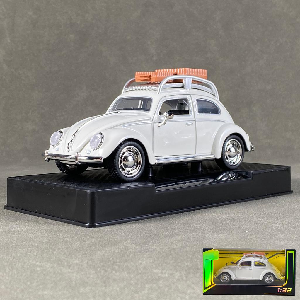 AABLC1 1:32 Volkswagen Beetle Travel version Compact sedan Alloy Metal Diecast Model Car Sound & Light Pull Back Collectibles Hobby Boy