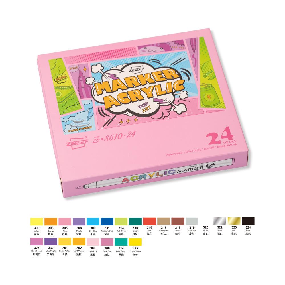 Набор акриловых маркеров 18-84 цвета Многоцелевая кисть-ручка для ткани, росписи камней, керамики, стекла, холста, для изготовления открыток своими руками, художественные принадлежности