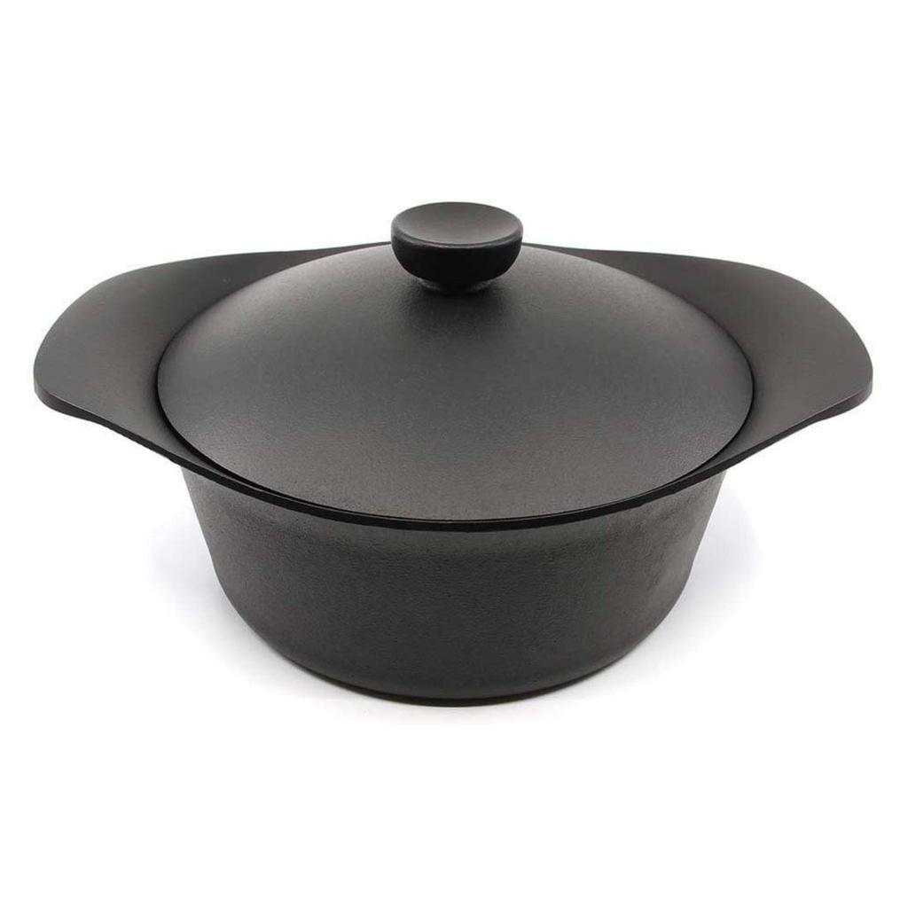 Глубокий чугунный горшок Sori Yanagi Nanbu Ironware, сочетающий в себе простой дизайн, высокую прочность, удобную крышку и практичность. Сделано в Японии. Ручка IH.