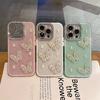 Блестящий глиттерный жемчужный силиконовый чехол-бабочка для iPhone 16 15 14 13 12 11 Pro Max Plus Роскошный защитный противоударный чехол