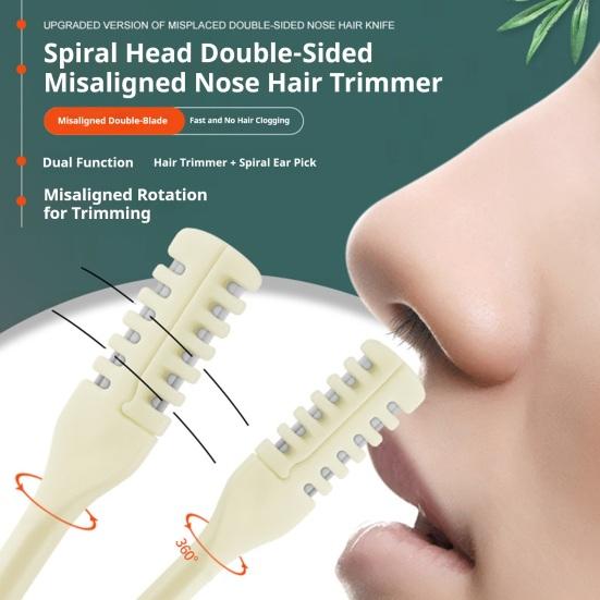 3/5 шт. Двусторонняя машинка для стрижки волос в носу, Острое лезвие, Вращающаяся на 360 градусов, Удалитель волос в носу, Мужской, Женский, Ручные инструменты для стрижки волос в носу