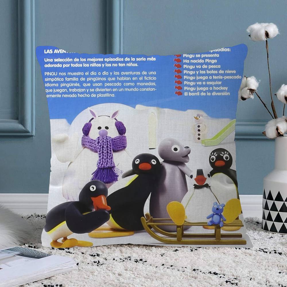 Pingu Cartoon Pingu Penguin Cushion Cover Decorative Pillow Sofa Home Decor case pillow cases