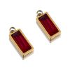2pcs Luxury Zircon Birthstone Charm Stainless Steel PVD Gold Plated Pendant 4x10mm DIY Bracelet Necklace Jewelry Accessories