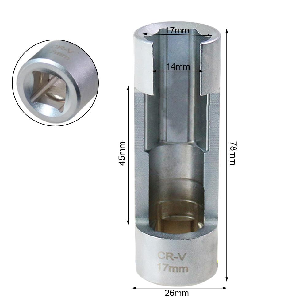 1 шт. 17 мм 19 мм Торцевой ключ для трубки дизельной топливной форсунки Шестигранное отверстие Снятие Гайки Головка с прорезью Ключ для датчика Инструменты для ремонта