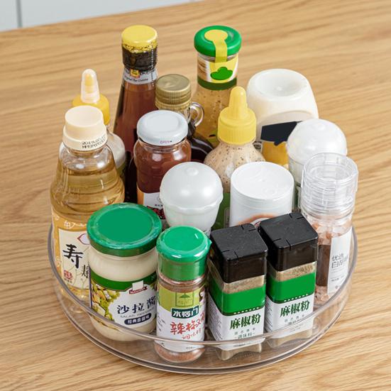 Yousheng Clear Spice Rack Lazy Susan Turntable Многоуровневая вращающаяся на 360 градусов полка для приправ Кухонный органайзер для столешницы