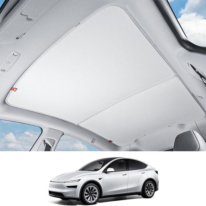Солнцезащитный козырек для панорамной крыши Tesla Model Y Juniper 2025, нано-кристаллическое стекло с теплоизоляцией, передний и задний люк, аксессуары для солнцезащитного козырька