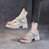 First Layer Cowhide Platform Sandals Women's Summer 2025 New Breathable Hollow Retro Muffin Roman Loafers Women
