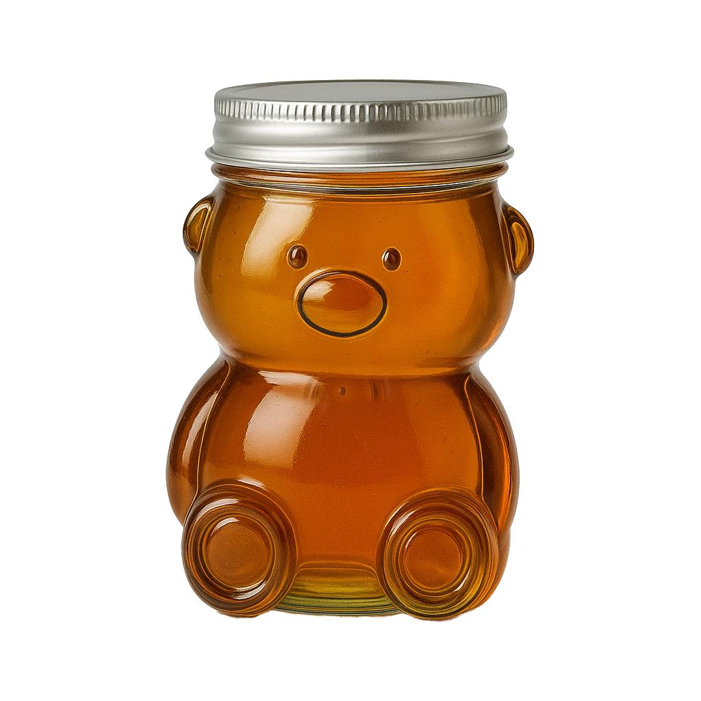 GLASS JAR TEDDY BEAR 300ml Container for Honey Jam Spices Jar Gift