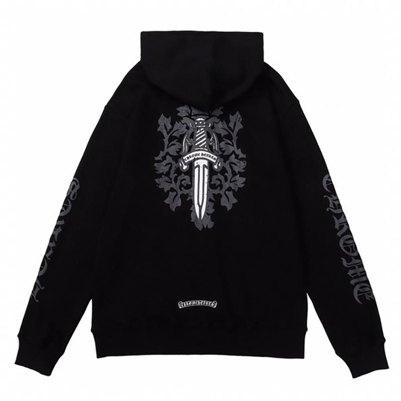 828 CHROME HEARTS Осень-Зима 2026 Новая Толстовка с Капюшоном Классического Стиля с Логотипом и Молнией Большого Размера, Подходит для Ношения Парами