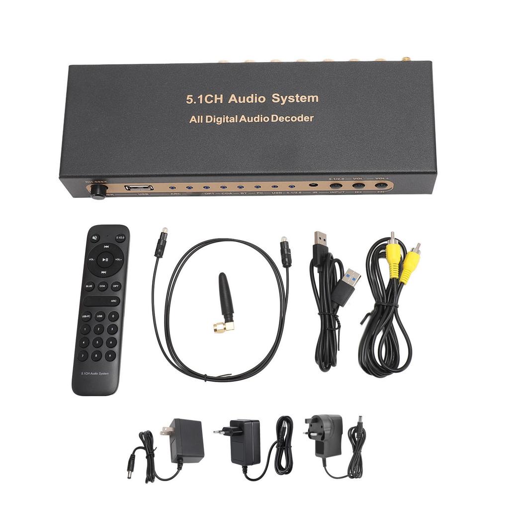 Конвертер звукового декодера 100–240 В Система аналогового звукового декодера Оптический Коаксиальный 4K HD Мультимедийный интерфейс для домашнего кинотеатра