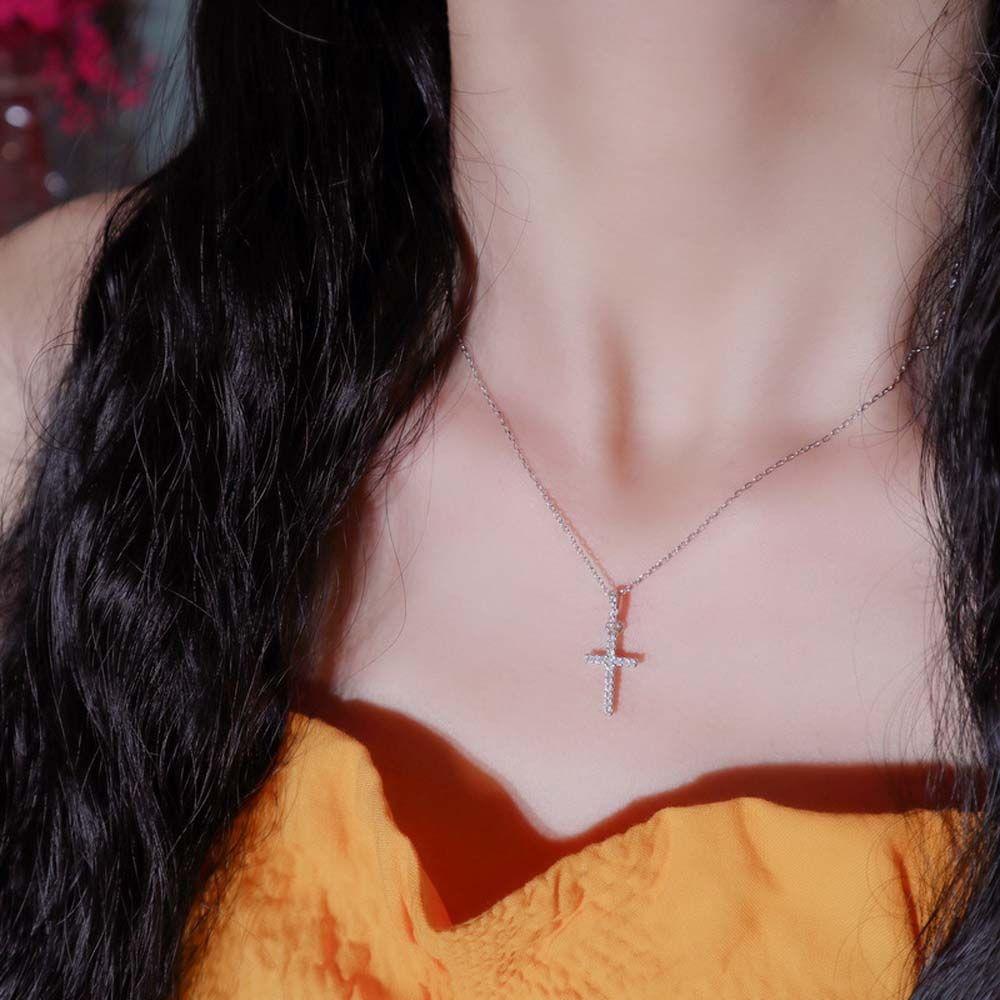 Elegant Cross Pendant Choker Clavicle Chains Women Necklaces Korean Style Cross Necklaces