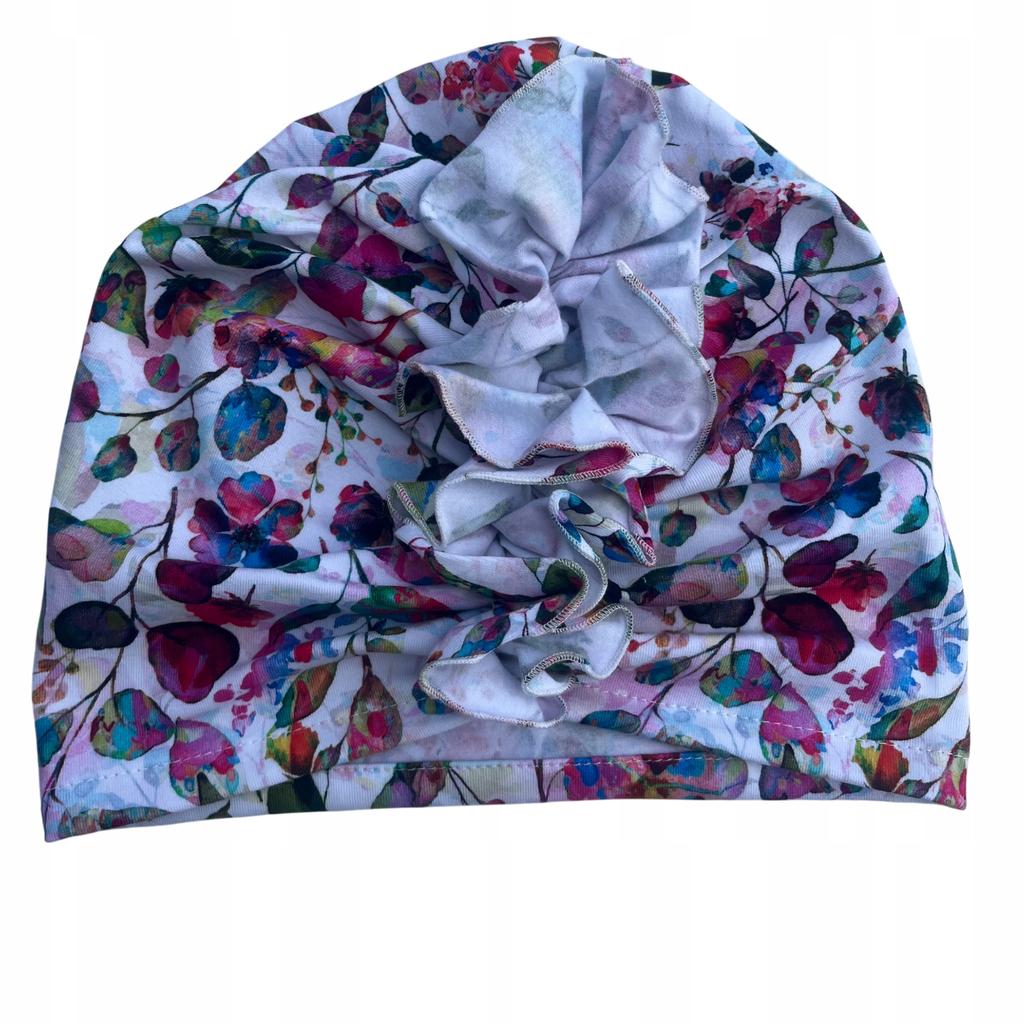 Turban Damski Wiosenny Luba 467 Z Falbanką Lekki I Wygodny Z Bawełny