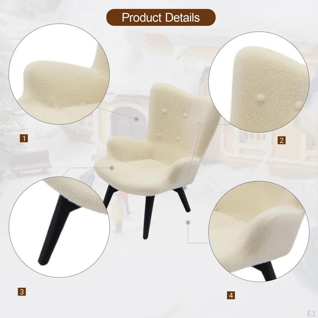 Dollhouse Furniture Doll House Accessory Mini Sofa Chair Model Decorative Collectible Display Kids