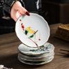 5.5 Inch Japanese-style Underglaze Color Retro Flower-shaped Ceramic Plate Home Dessert Snack Plate Dishes