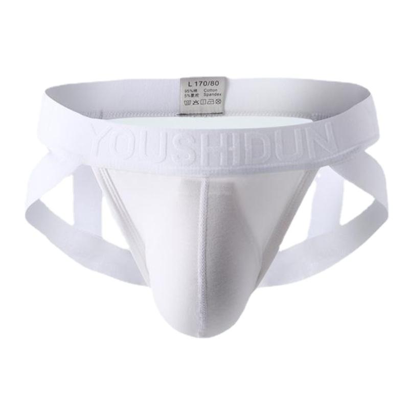 Мужские хлопковые трусы, нижнее белье, сексуальные стринги с бандажами
