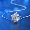 Новое ожерелье из настоящего муассанита 0,5 карата, подвеска-вертушка, платиновое покрытие, чистое серебро 925 пробы, синтетический бриллиант, цепочка на шею, ювелирные изделия