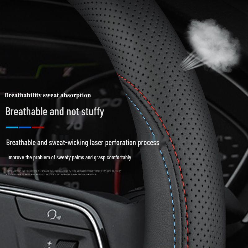 Кожаная оплетка руля для GAC Trumpchi GS4/GS3/GS5, AION V/S, Mei 580, GA4, GA6 - Все сезоны