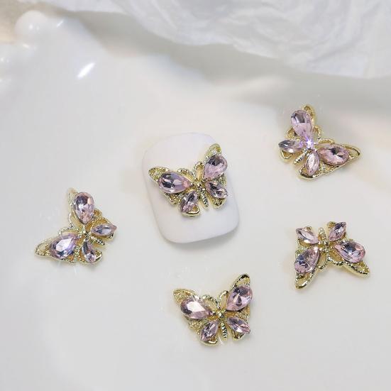 10 шт. украшения для ногтей сияющие легкие вставки трехмерные яркие цвета DIY сверкающие бабочки украшения для ногтей маникюрные дизайны поставка для салона красоты