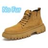 Winter Autumn Suede Leather Boots Fashion Style Hiking Sneakers High Top Plush Fur Motorcycle Boots for Men Outdoor Ankle Boots