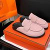Кожаные Birkenstocks для женщин, новые весенние на платформе, с пробковой подошвой, полусапожки-шлепанцы Birkenstocks для ношения на улице.