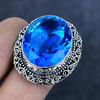 Natural Swiss Blue Topaz Gemstone 925 Sterling Silver Jewelry Ring Size 10 F6l57