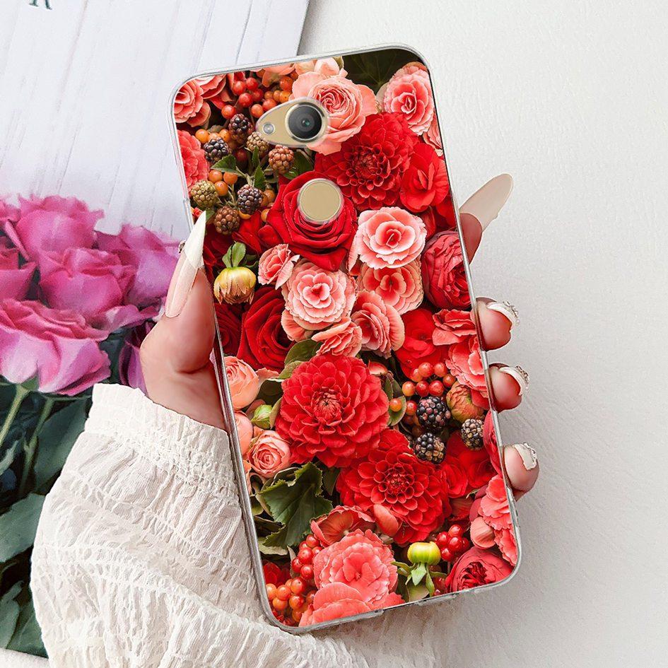For Sony Xperia XA2 Case H3113 H3123 H3313 Cover Fashion Art Flower Painted Soft TPU Bumper on Sony Xperia XA2 Ultra H3213 Shell