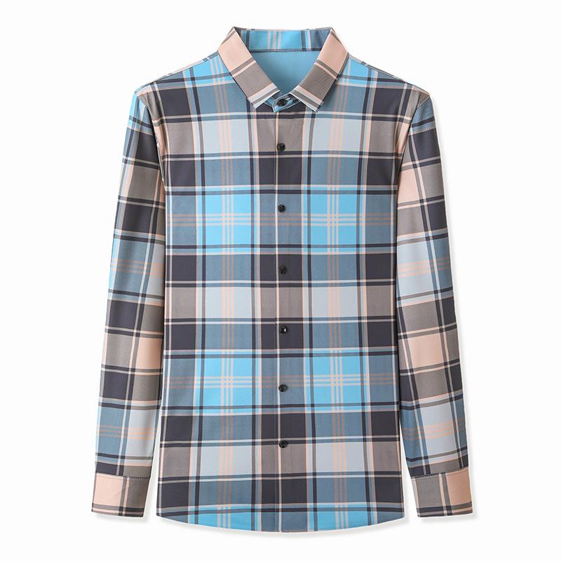 Модная клетчатая рубашка для молодых и мужчин среднего возраста. Весенний новый красивый кардиган. Модная повседневная рубашка в корейском стиле.