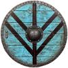 Wooden Round Viking Shield with Legartha Maiden Viking Shield Medieval Shield Knight Viking Shield  Gift for Him Blue