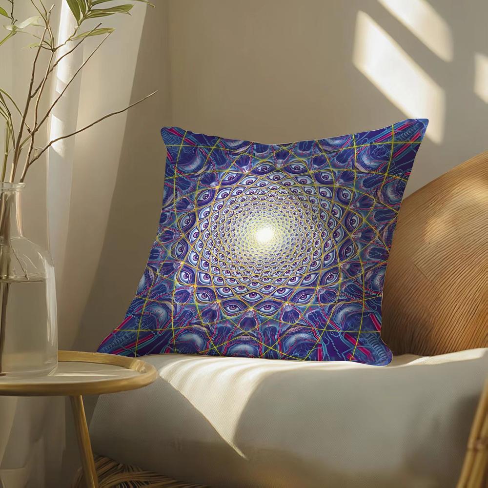 Alex gGrey art Pillow Case DoubleSided Plush Sofa Cushion Covers Organic Breathable Invisible Zipper