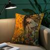 Gustav Klimt Oil Painting Pillow Case Safe Custom Photo Pillow, Anti-fade Brushed Fleece Cushion, Maternal & Infant Safe.