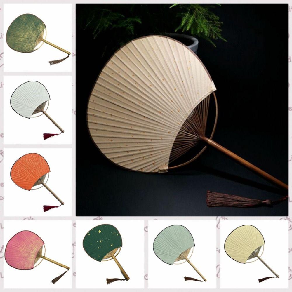 Бумажный пустой веер, винтажный китайский веер, классический расписанный вручную веер с каллиграфией