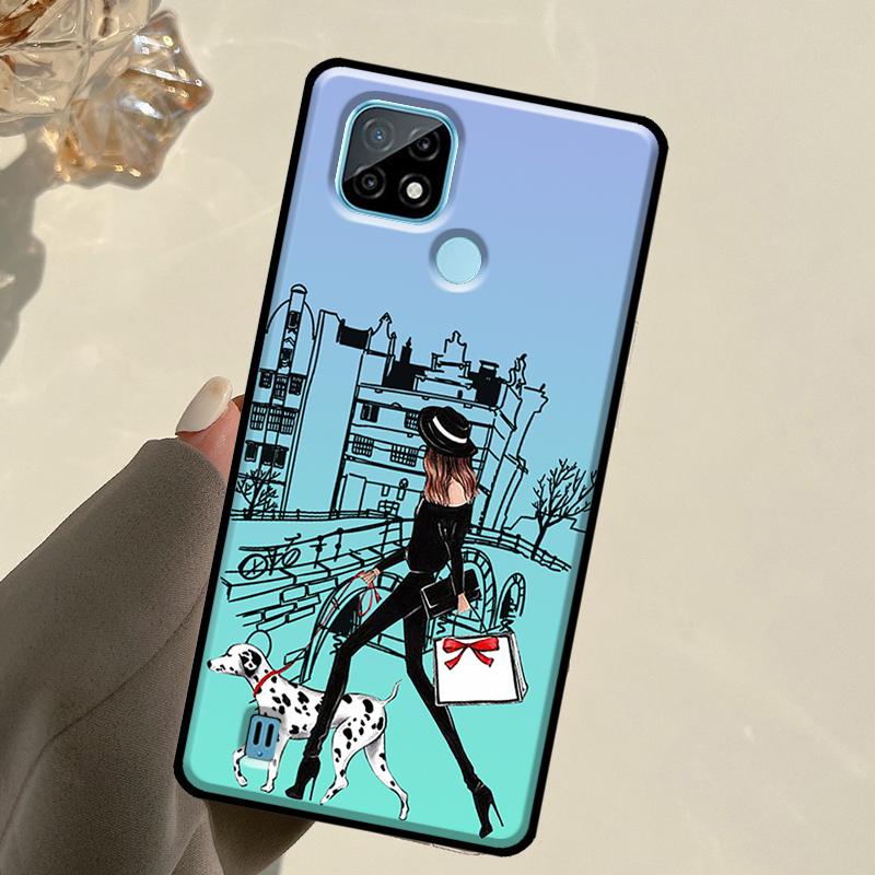 Модная Девушка Для Realme C67 C75 C61 C55 C53 C51 C21Y C25S GT 6 6T 5 GT7 Pro 10 11 12 13 14 Pro Plus Чехол