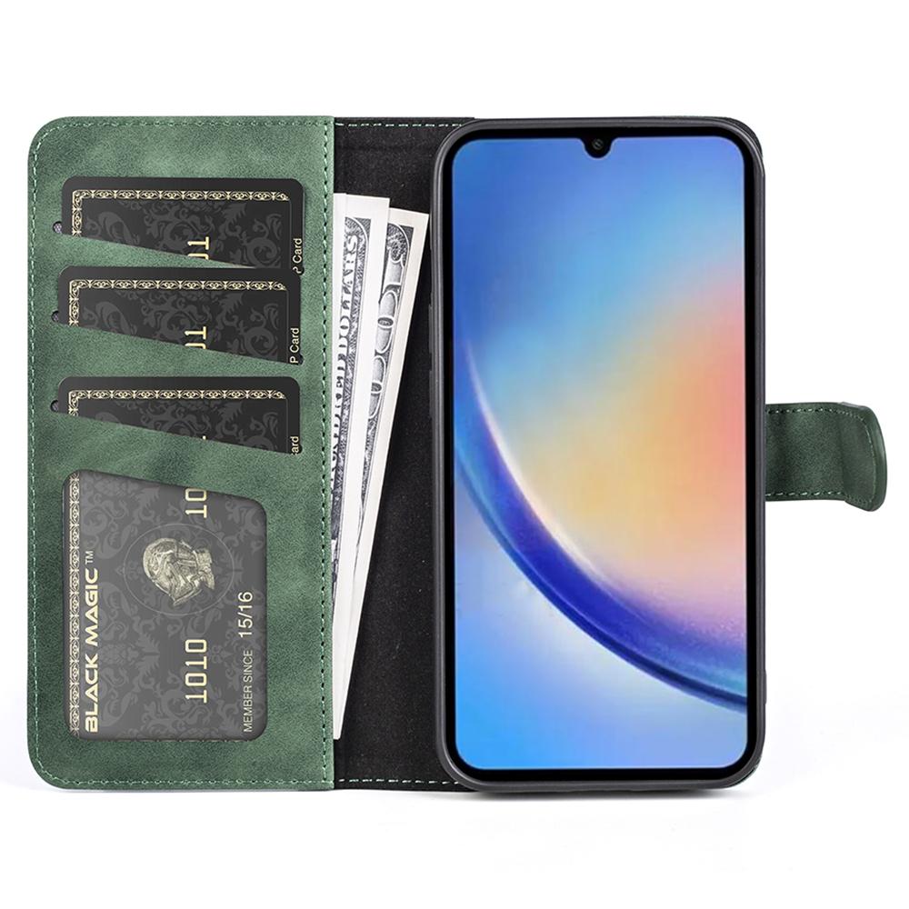 For Samsung Galaxy A34 5G Wallet Case Dual Color Splicing Stand PU Leather Phone Cover