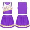 Girls Cheer Leader Uniform Outfit High School Cheerleading Costume Halloween Carnival Cosplay Fancy Dress Up