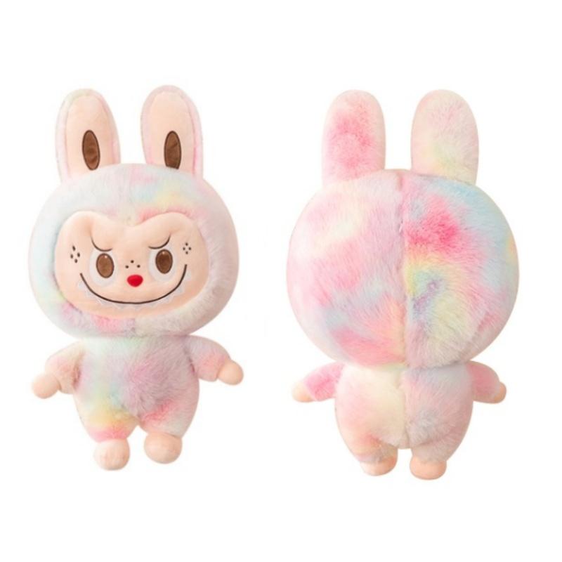 Мягкая игрушка Labubu Girls, окрашенная в тай-дай, на день рождения, плюшевая подушка, игрушки для умиротворения