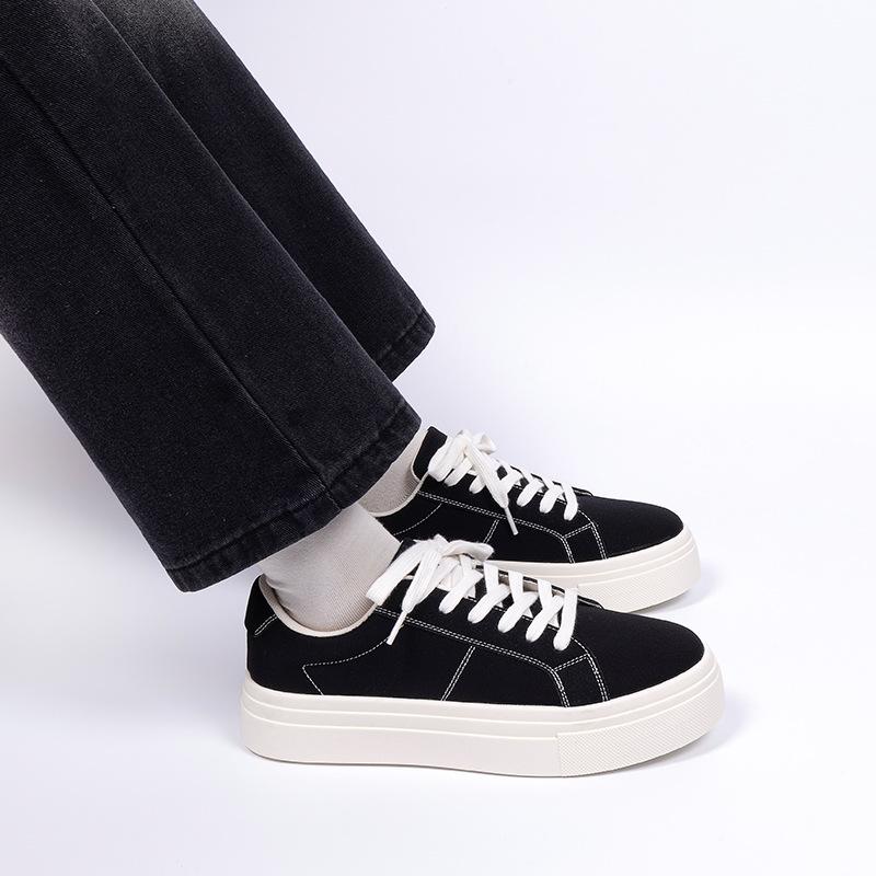 Global Trend Board Shoes Men's ZHQ-HY837 Spring Black Men's Shoes Versatile Thick Sole Heightening Men's Casual Shoes Men