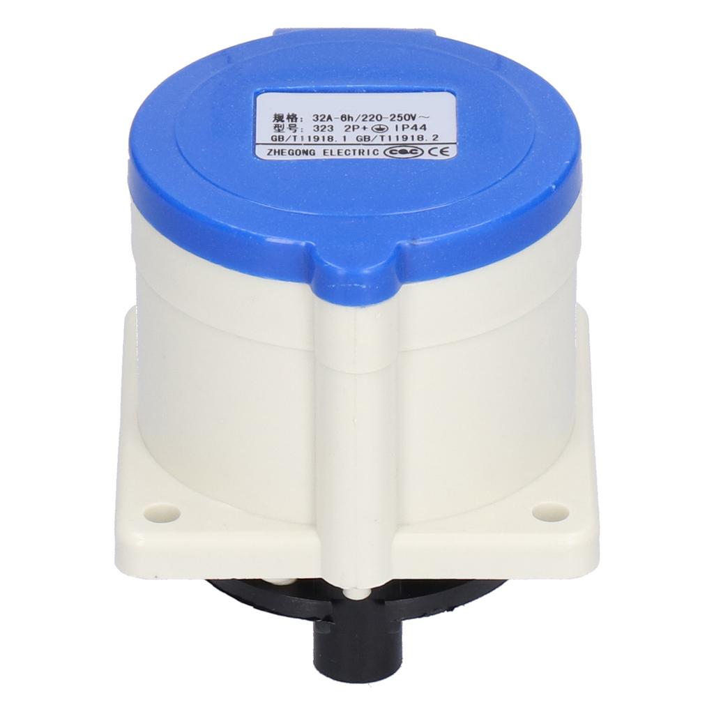 2Pcs 3 Pin Power Socket 2 Phase Industrial Concealed Straight Connector 220250V 32A 2P+E IP44