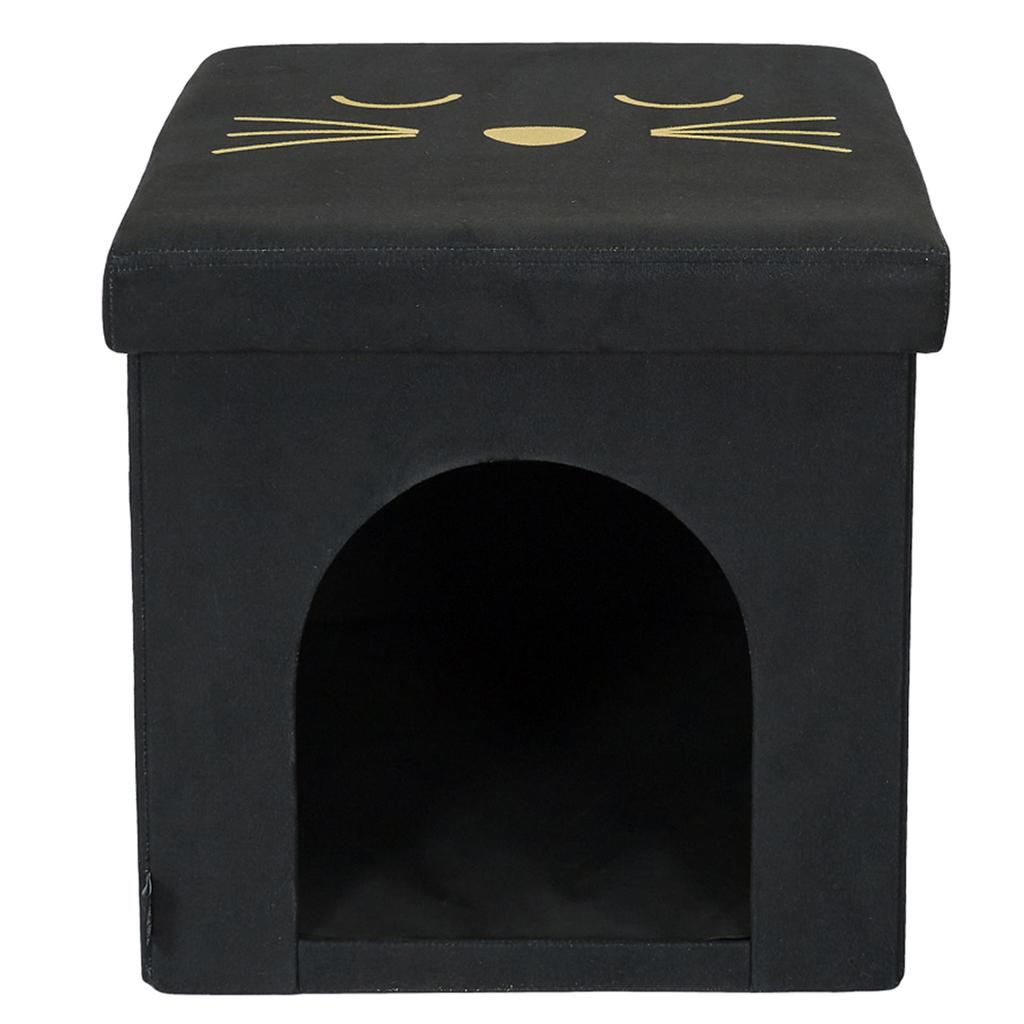 Les Trésors De Lily [A3536] - Нишевый пуф «Кошки», черный - 38x38x38 см
