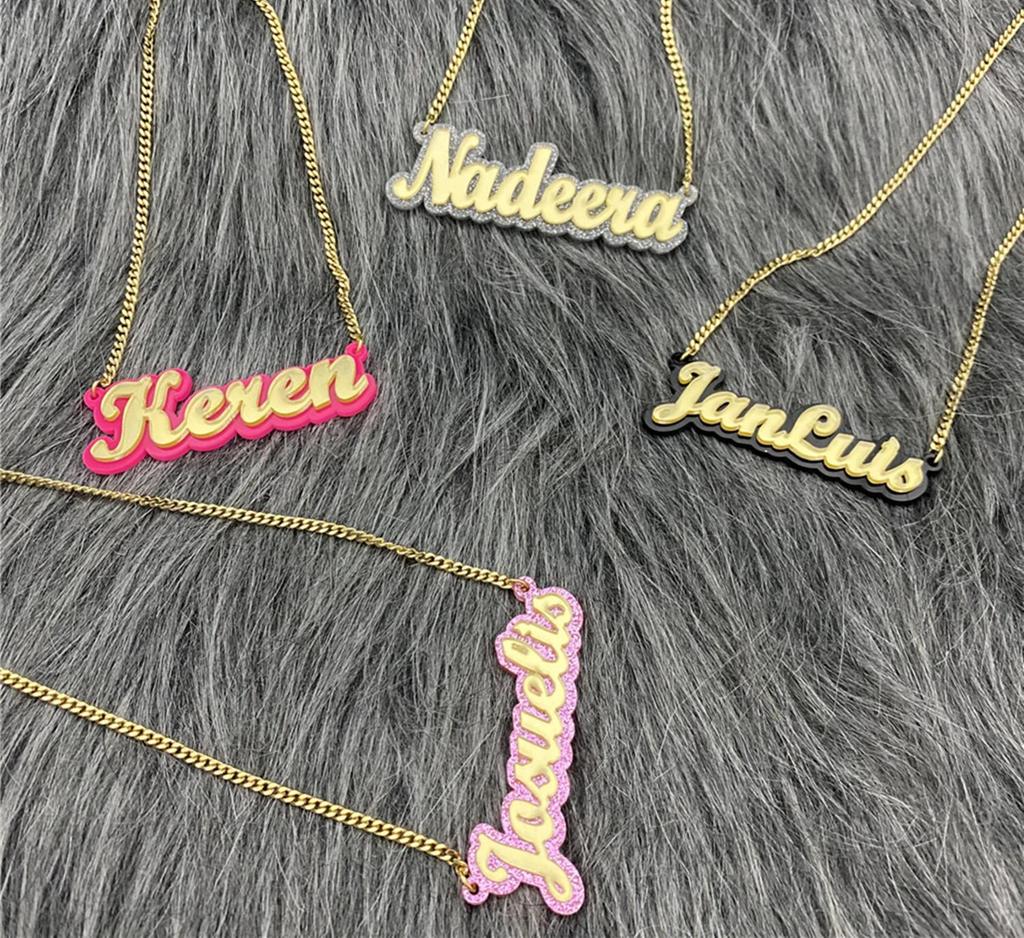 Акриловое ожерелье с именем из английских букв на заказ - европейский и американский стиль