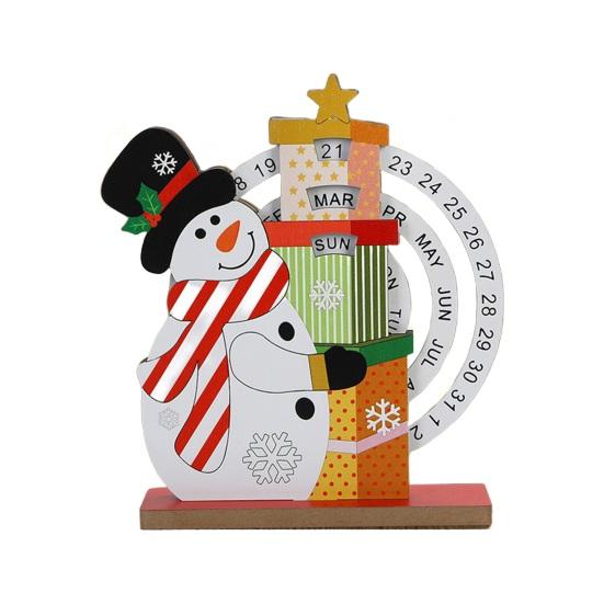 Рождественский вечный календарь, деревянный диск, вечный календарь, ручной вращающийся деревянный блок, настольный календарь для домашнего офиса