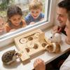 Foraging Toys For Rabbits Interactive Wooden Small Animal Dispenser Cute Pet Puzzle Toys For Indoor Feeding Cage Play Pet Home