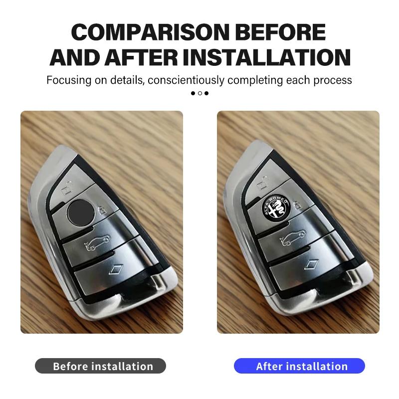 DCBLH1 8pcs Car Handle Door Keyhole Lock Core Protector Cover Sticker For Alfa Romeo 159 Giulietta Giulia 147 Mito 156 159 166 GT