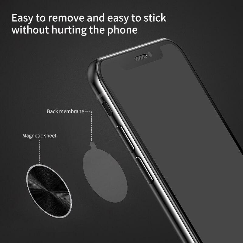 Круглый универсальный магнитный автомобильный держатель для телефона, металлическая пластина, наклейка, ультратонкий железный лист, пластырь для сильной магнитной подставки, пленка