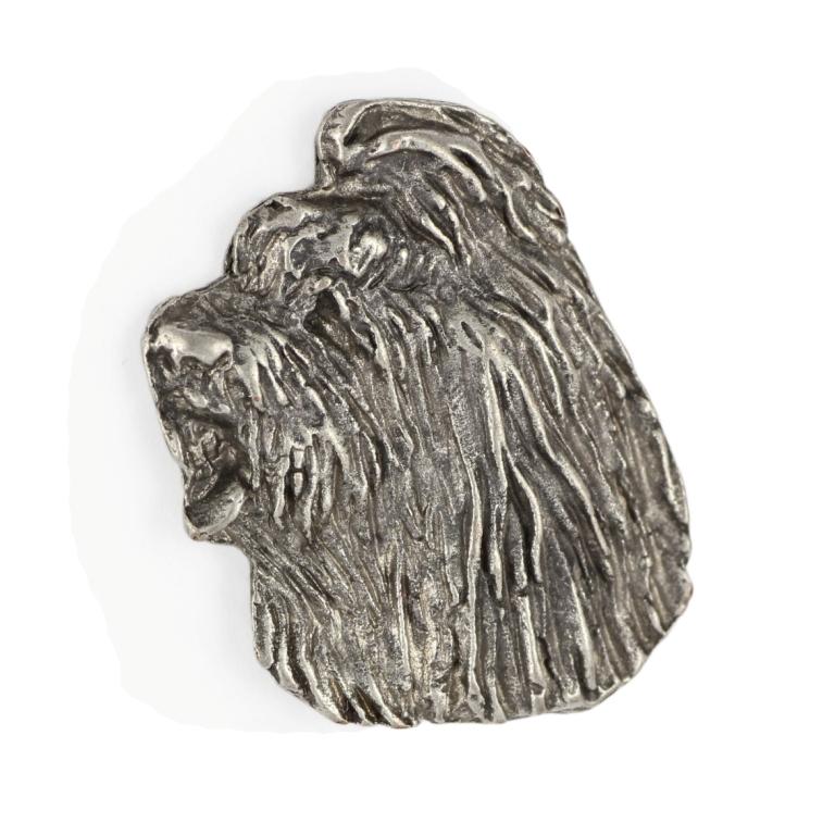 Old English Sheepdog, Bobtail, Bob-tail  - Silver-plated dog brooch, elegant pin, jacket lapel decoration by Art-Dog brand